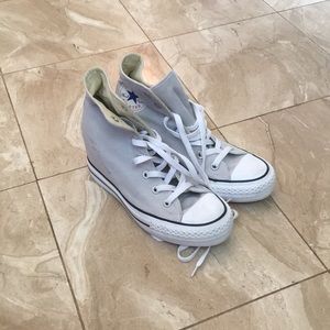 Grey heeled converse